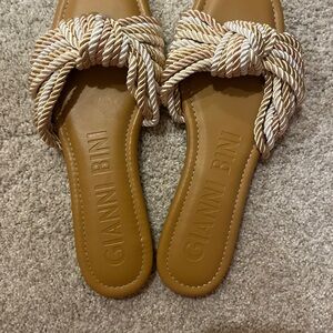 Gianni Bini Tan Rope Bow Sandals